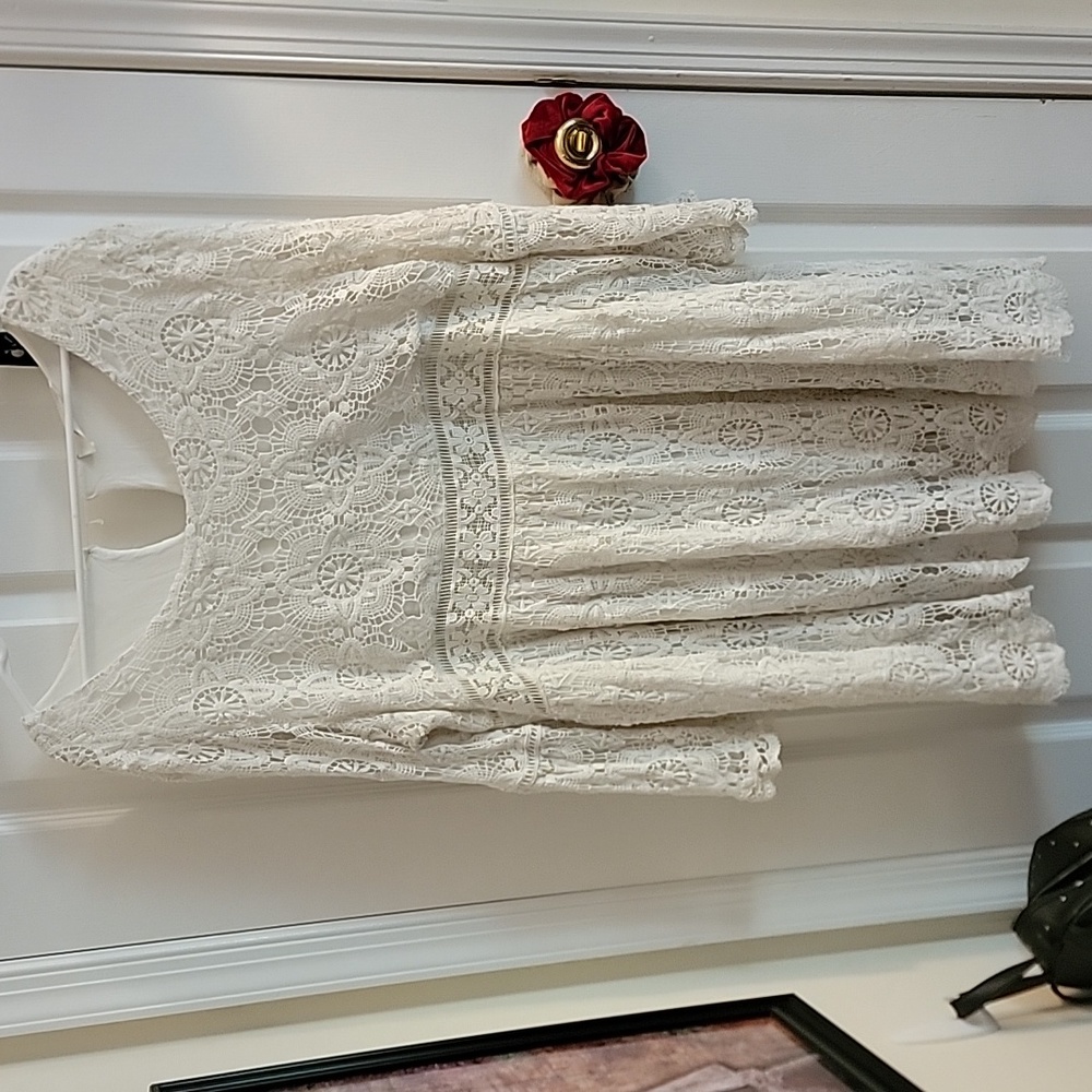 White Lace Dress,2XL